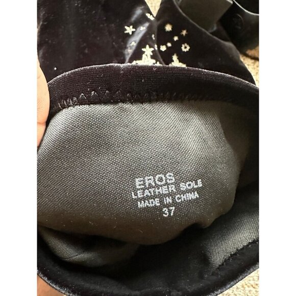 ASH Eros Velvet Boho Black Tall Boots Embroidered Over-The-Knee Sz 37 US 6.5 - Picture 10 of 16